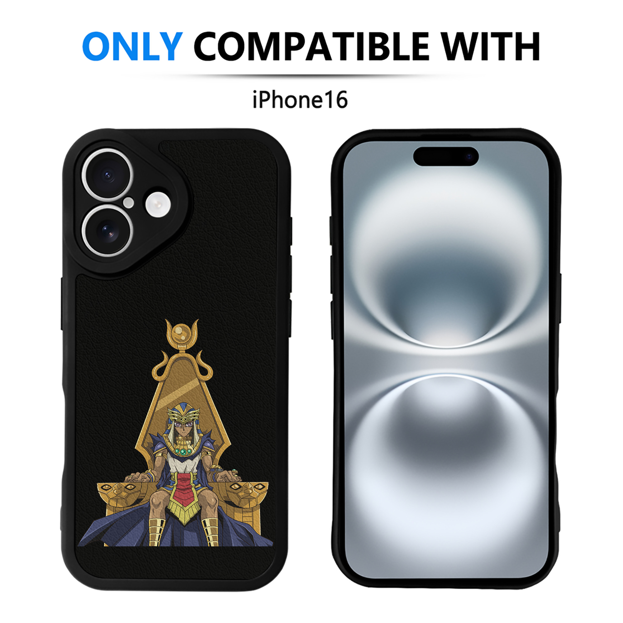 遊☆戯☆王 Yu-Gi-Oh! 【iPhone 16シリーズ対応】シリコンスマホケース（レザー調） 材質：シリコン